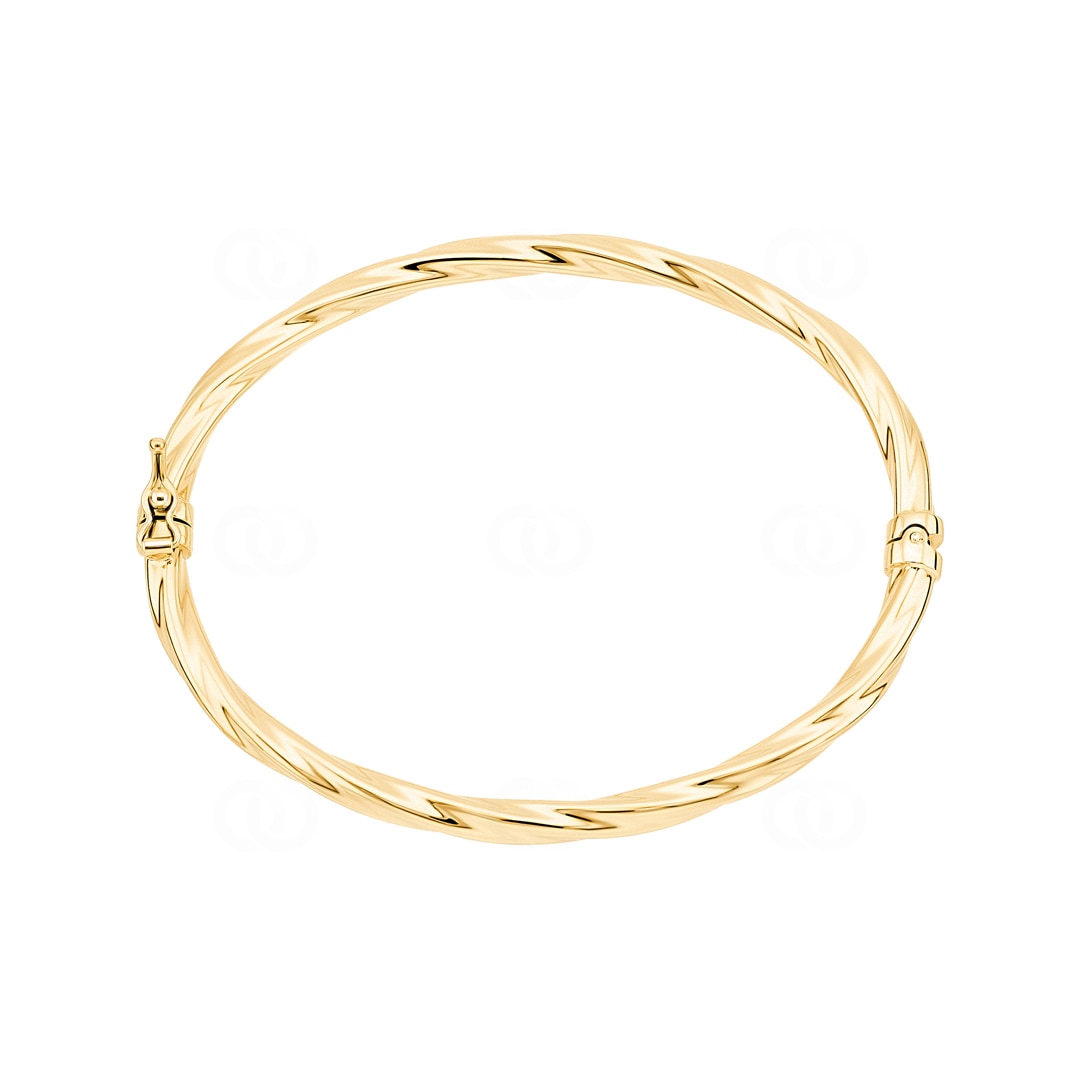Armreif oval 750/18 K Gelbgold verdreht 4mm - 50x60mm