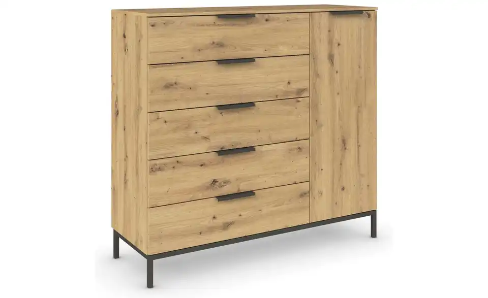 Sideboard Eiche Artisan (Nachbildung) Front: Dekor, Oberboden: Dekor Graphit
