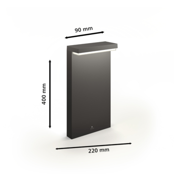 Philips sokkel Bustan antraciet geïntegreerde LED 3,8 W 800 lm