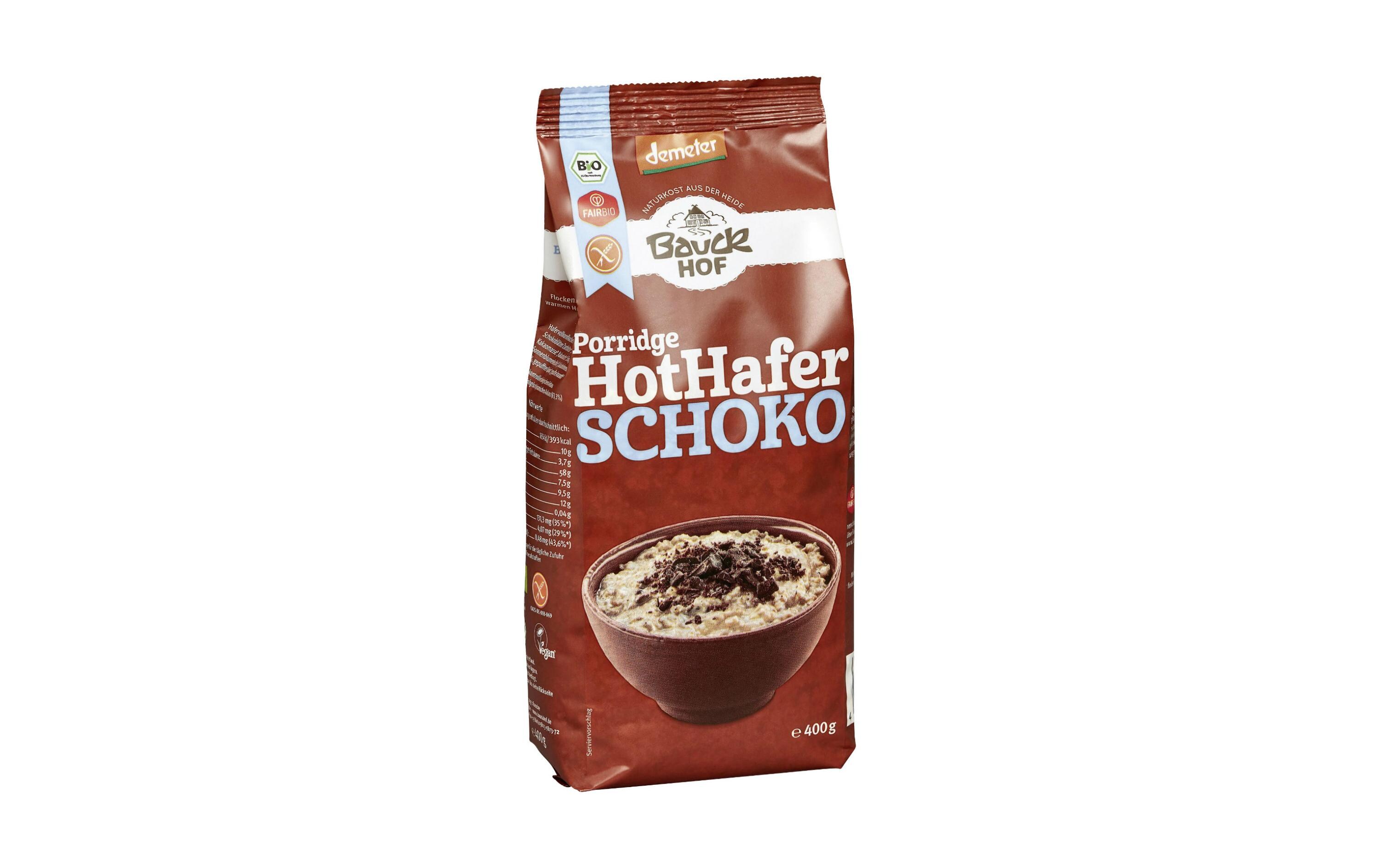 Müesli Bio Demeter Hot Hafer Schoko glutenfrei 400 gGlutenfreie Bio-Porridge-Zubereitung