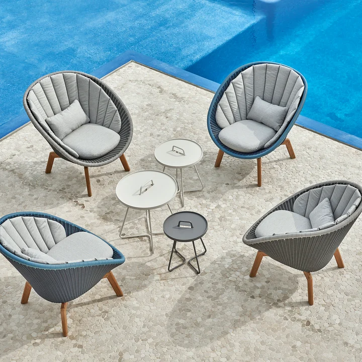 Cane-line - Peacock Lounge Sessel (5458) Outdoor, Teak / dunkelgrün