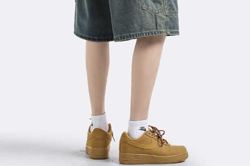 Adotuastic - Hoge taille omgekeerde denim shorts