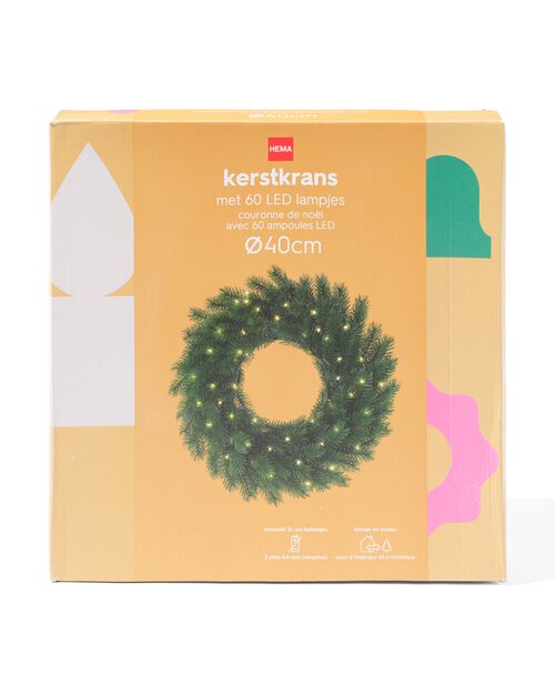 Couronne de Noël avec lumières