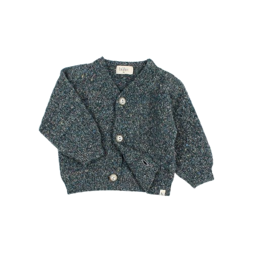 Baby Strickjacke Melange Alpine Green