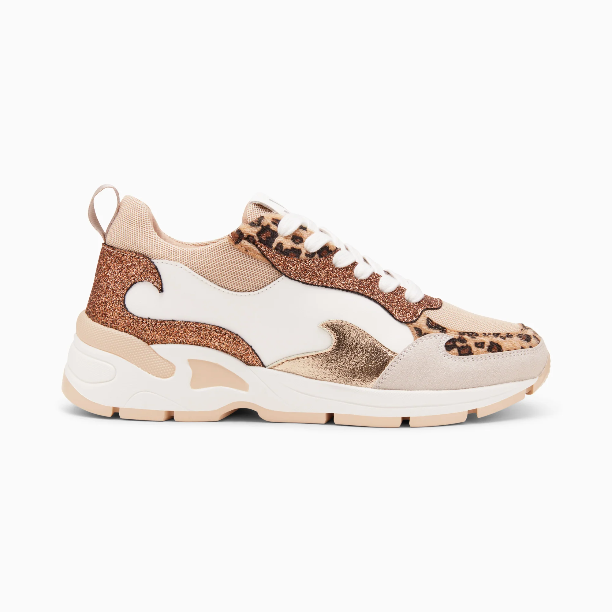 Sneakers-Baskets flamme Nora blanc et bronze