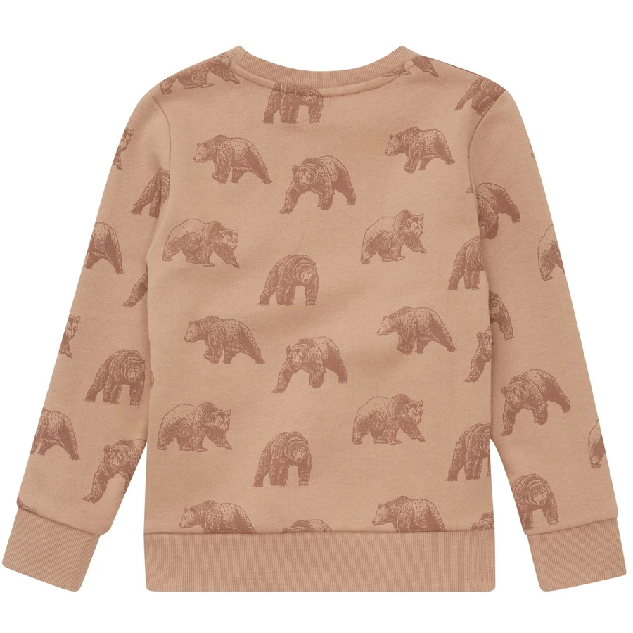 TOM TAILOR Sweatshirt mit Allover-Print Bären beige