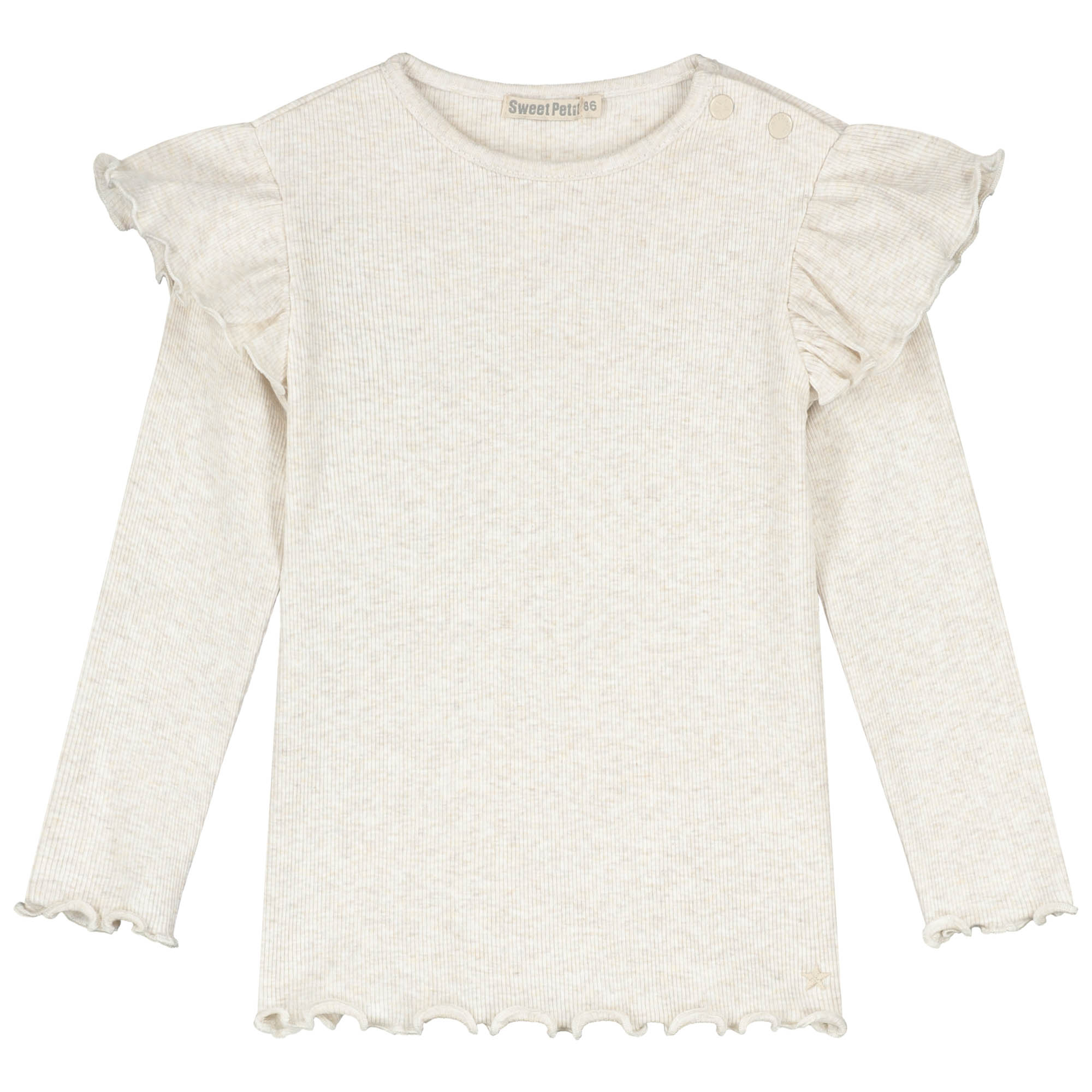 Sweet petit peuter shirt Meave lange mouwen effen wit