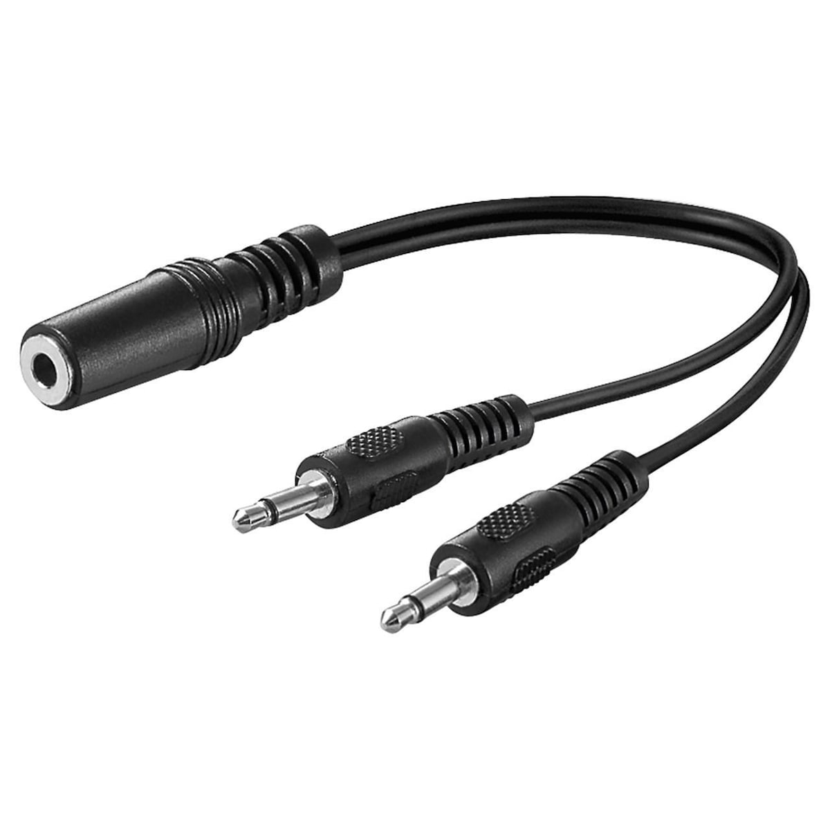 Goobay 3,5 mm lyd Y-kabeladapter  1x stereo hunn til 2x mono hann