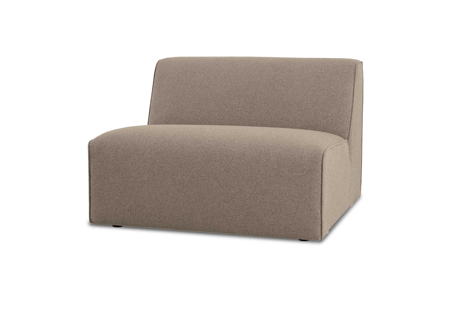 Styl 1,5-seter Med tekstiltrekte sider. Tekstil Neve 9 Cappuccino med sorte ben.
