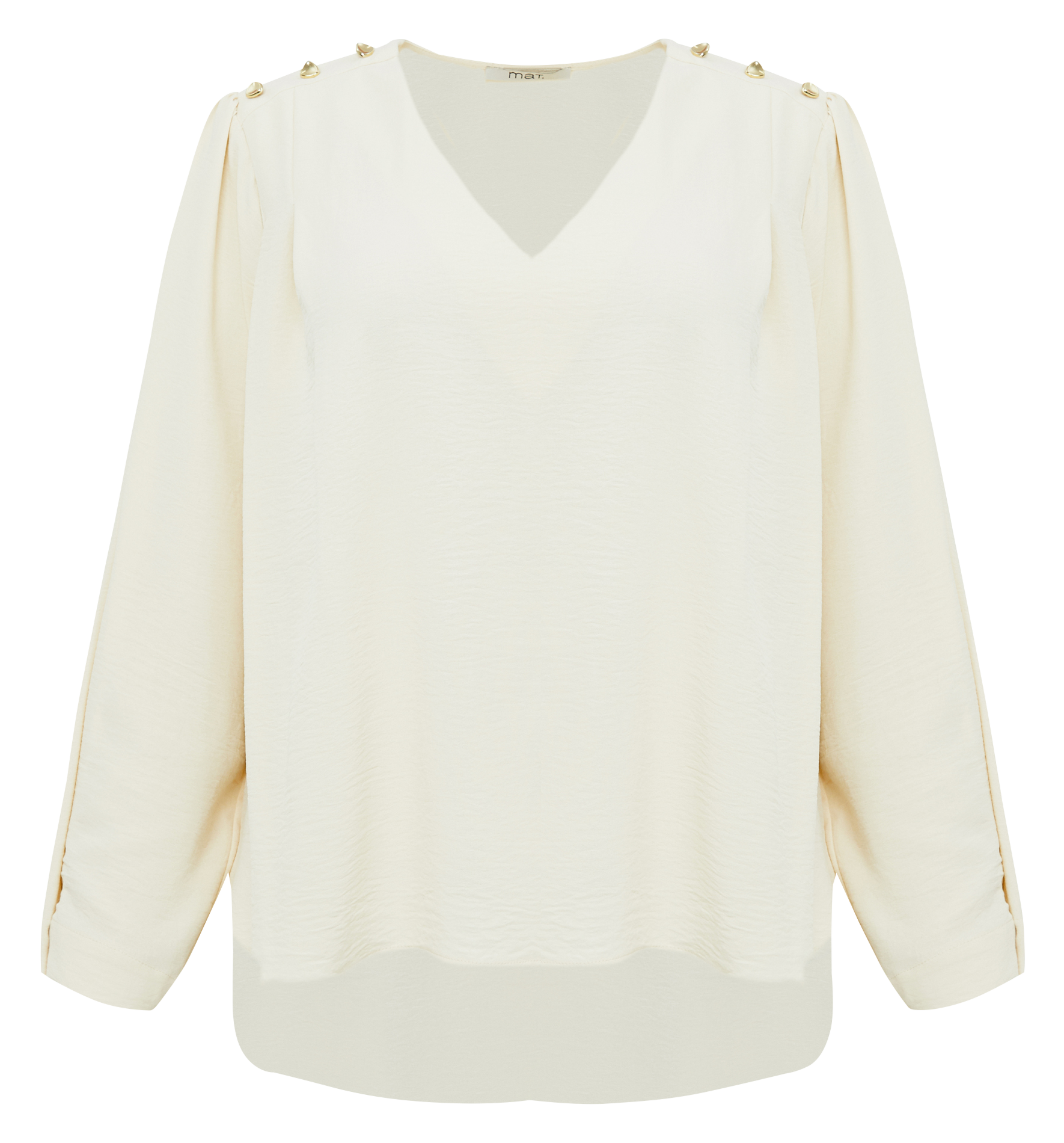 Blouse col V| Beige