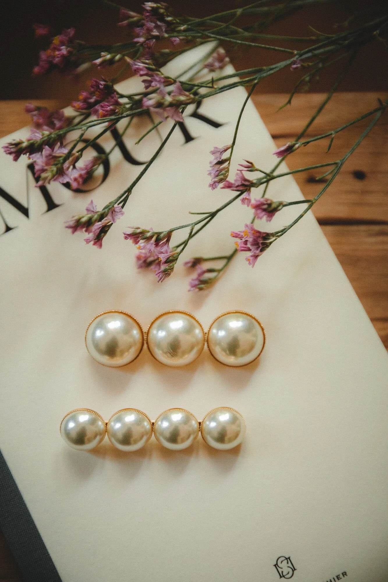 NÉLYA - Broche perles plaqué argent | Doré