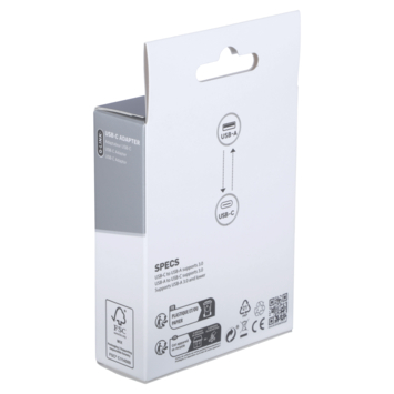 Q-Link adapter 1x USB-C/A en 1x USB-A/C zwart