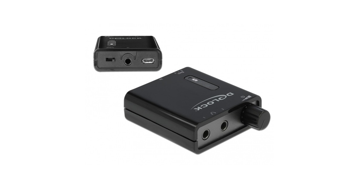 DeLOCKPortable Stereo Hoofdtelefoon versterker  (Zwart)