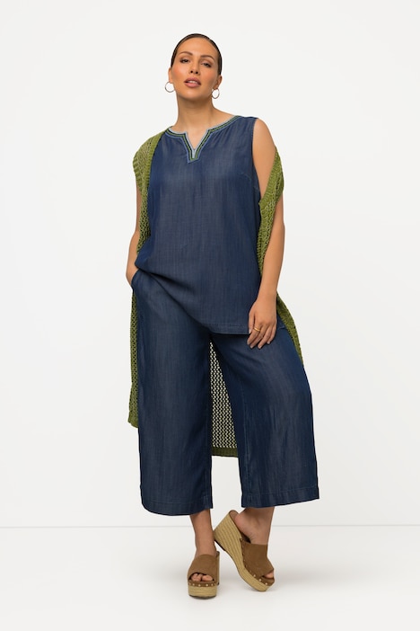 Lyocell-Culotte, Jeansoptik, Komfortbund, Marleneform