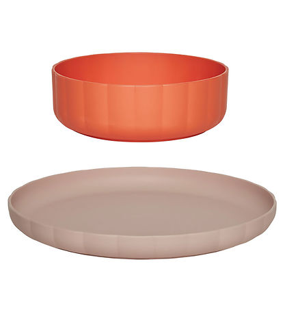 OYOY Spises?t - Bioplast - 2 dele - Pullo - Rose/Apricot