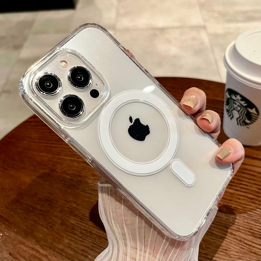 Phone in the Shell - Magnetisch (compatibel met MagSafe) telefoonhoesje - iPhone 16 Pro Max / 16 Pro / 16 Plus / 16 / 15 Pro Max / 15 Pro / 15 Plus / 15 / 14 Pro Max / 14 Pro / 14 Plus / 14 / 13 Pro Max / 13 Pro / 13 / 13 Mini