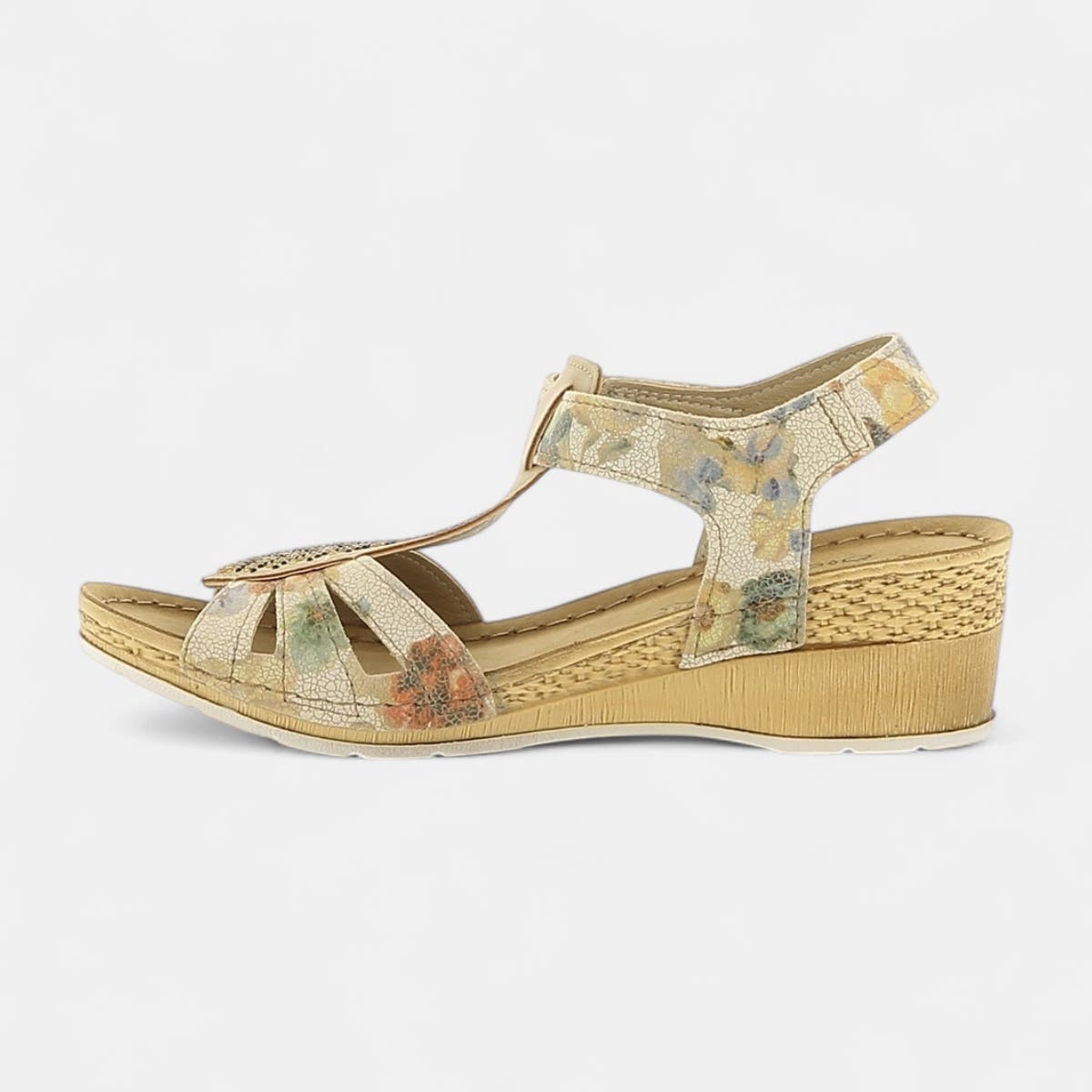 Sandales à talon compensé Femme taupe