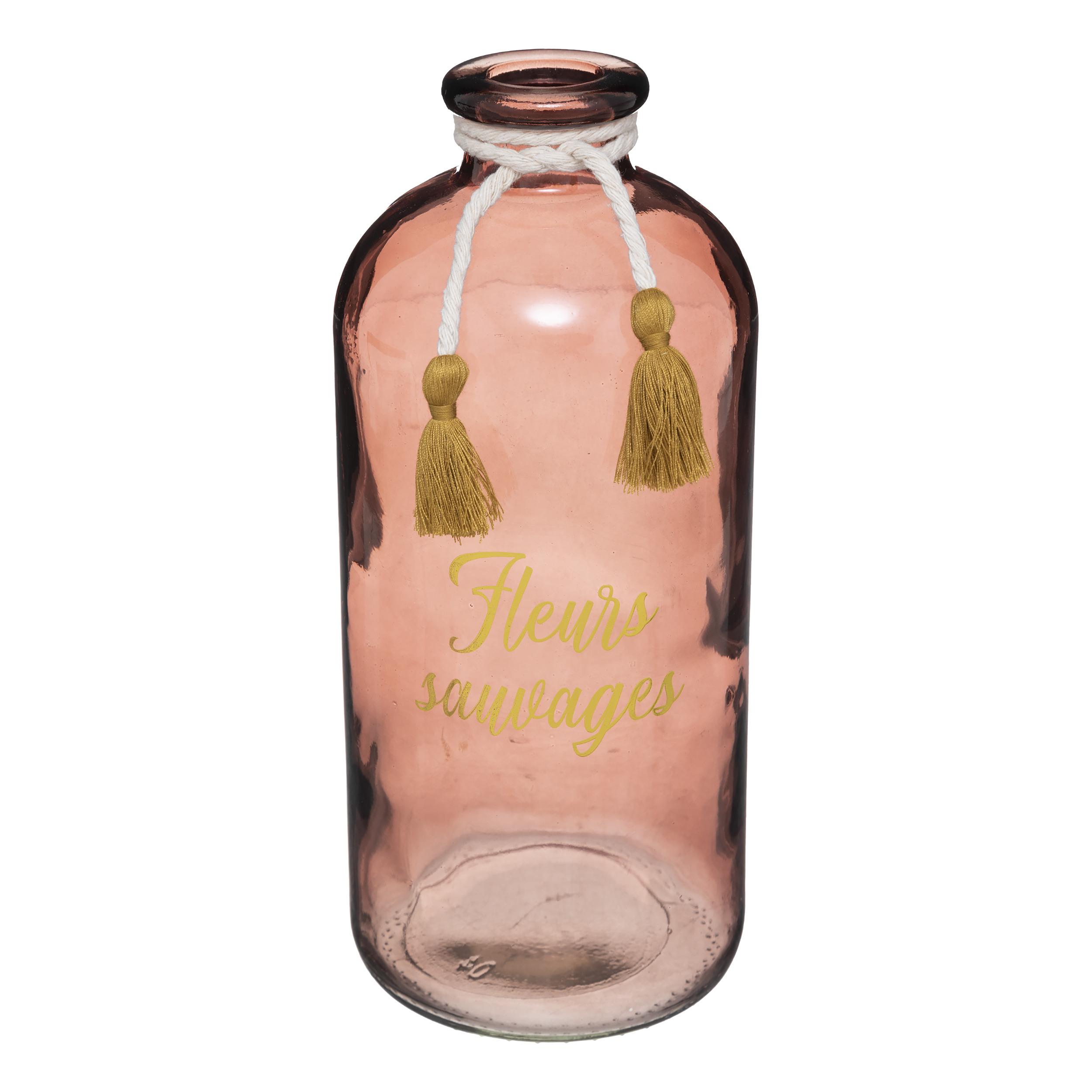 VASE VERRE MESSAGE CARMEN H.25CM