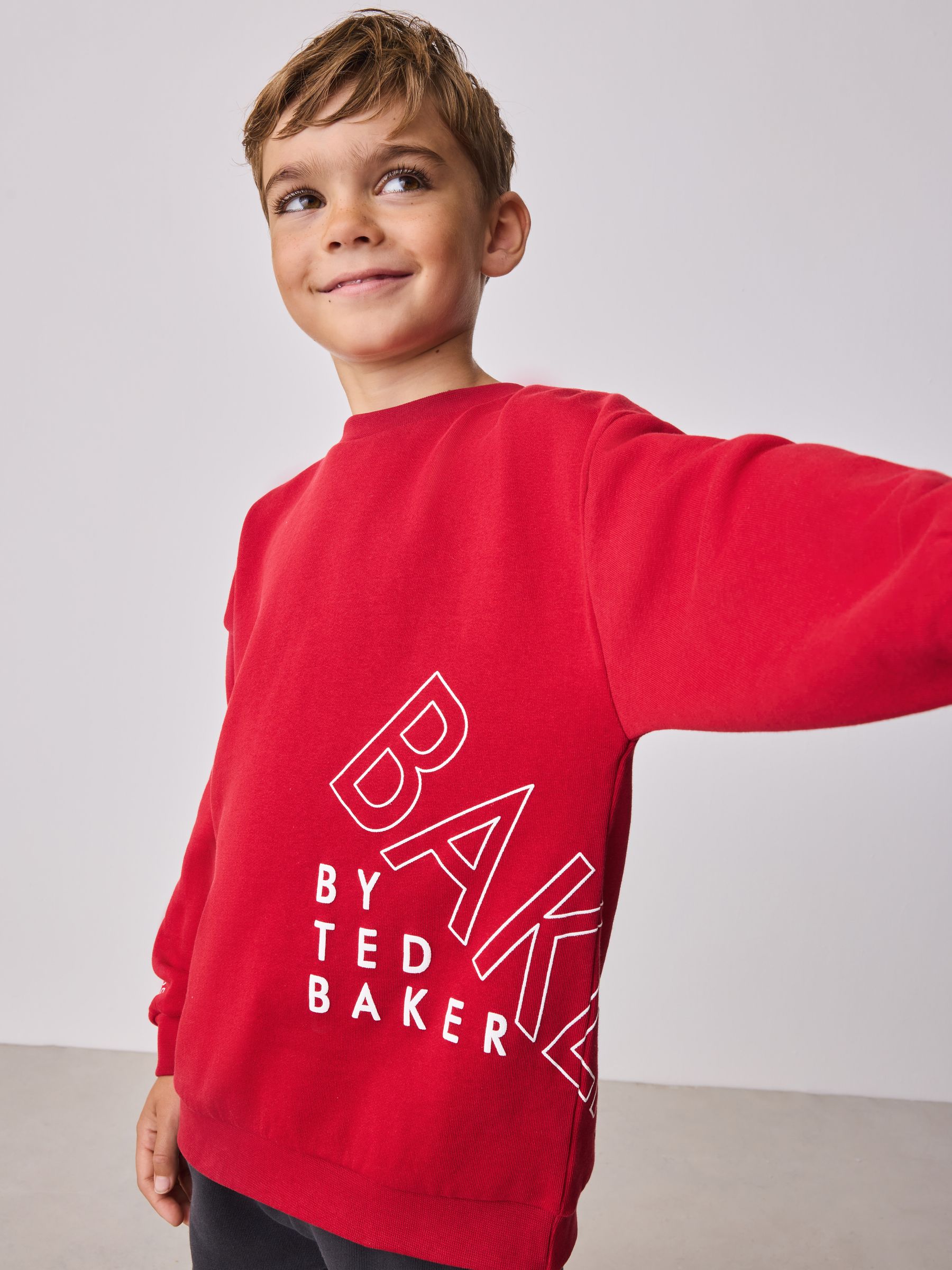 Rood - Baker by Ted Baker - Set van oversized sweatshirt en joggingbroek met print