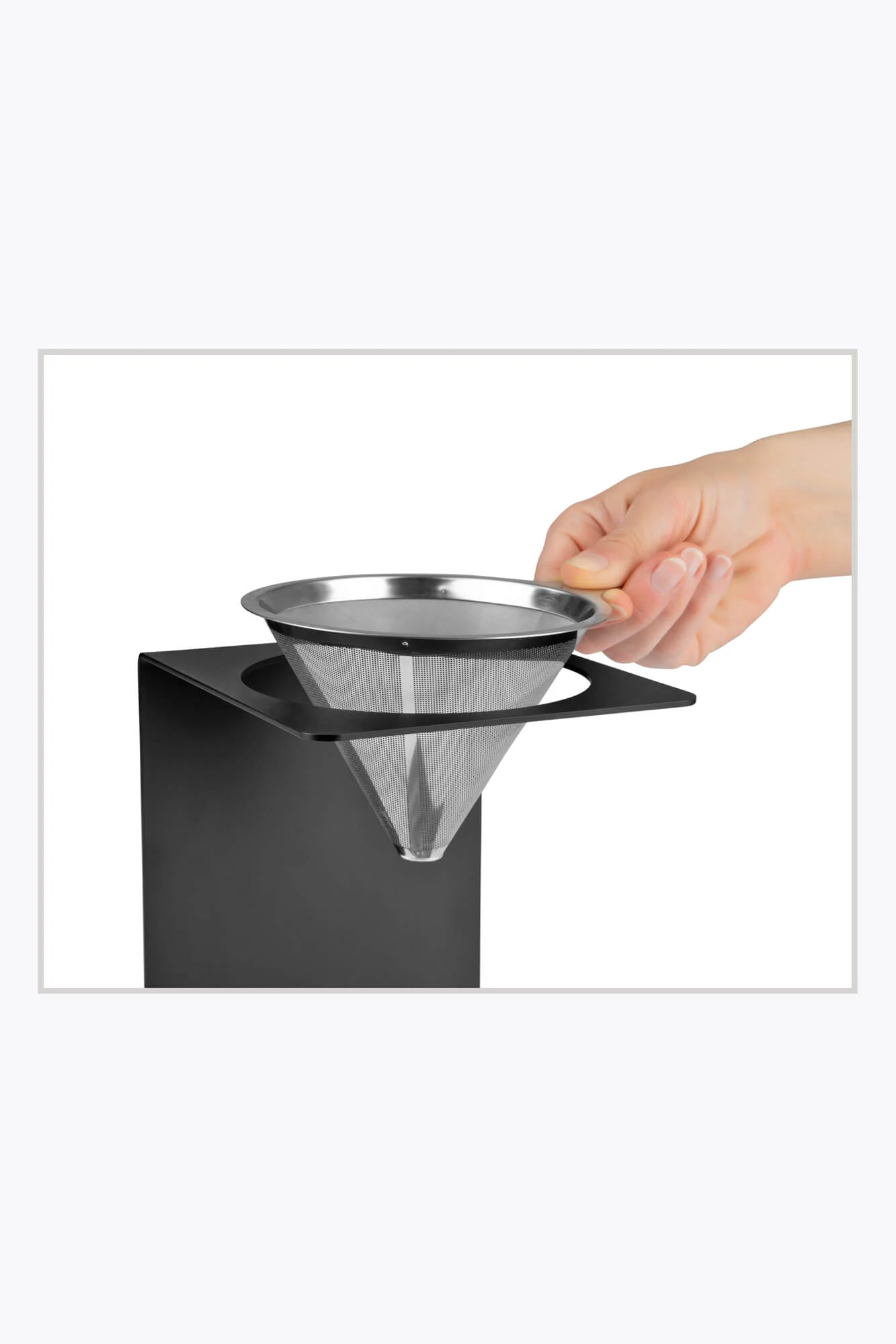 BEEM Kaffeebereiter Set Pour Over Beton 500ml Schwarz/Edelstahl
