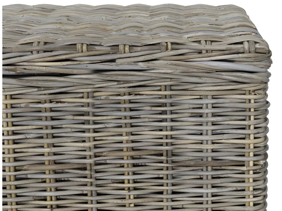 Coffre de rangement en kubu - L130 x P45 x H44 cm - Gris naturel - GAO