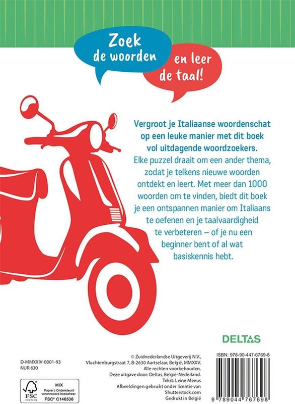Deltas - Woordzoekers Italiaans - Puzzelboek - Meer dan 1000 Woorden