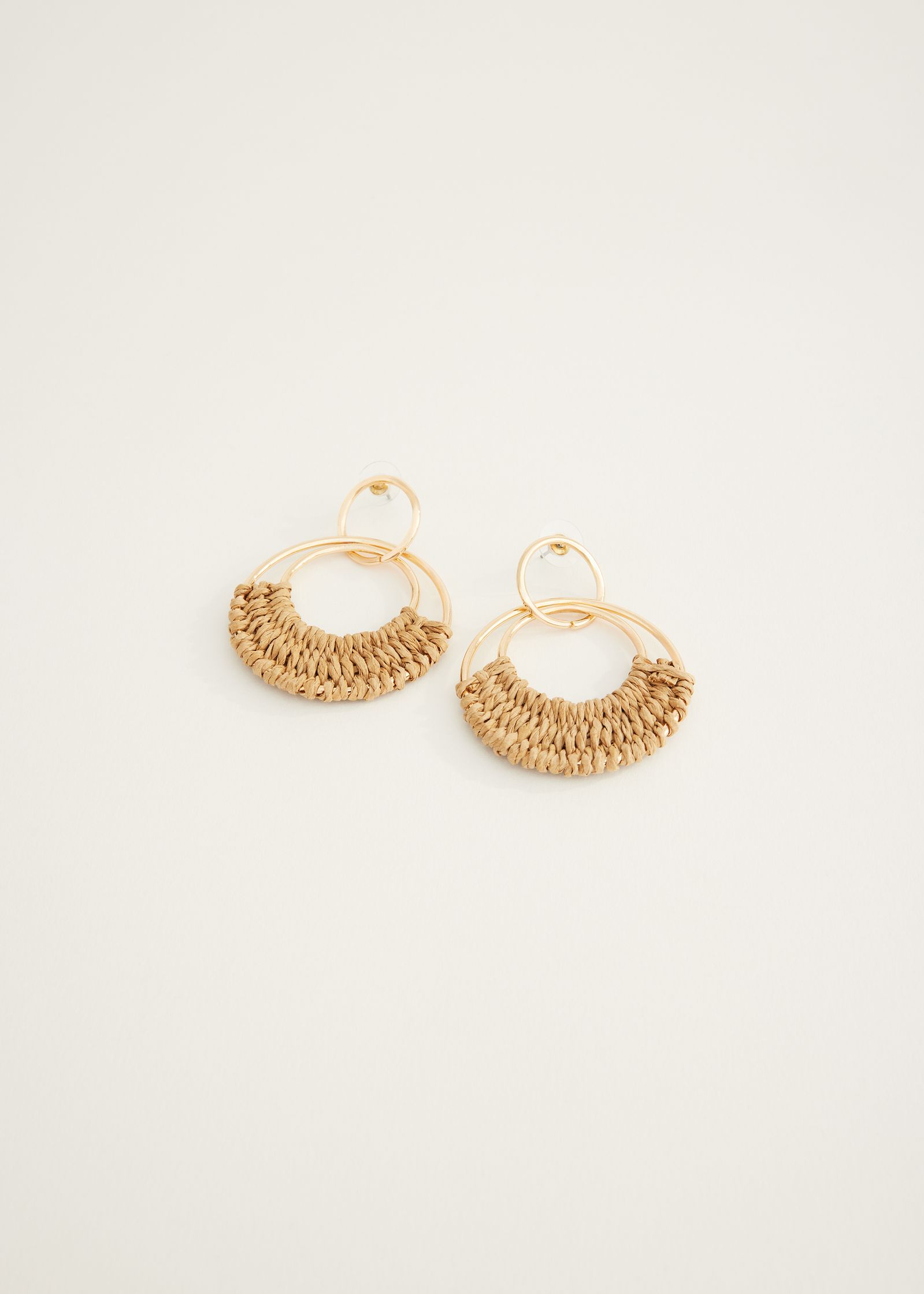 Raffia oorbellen