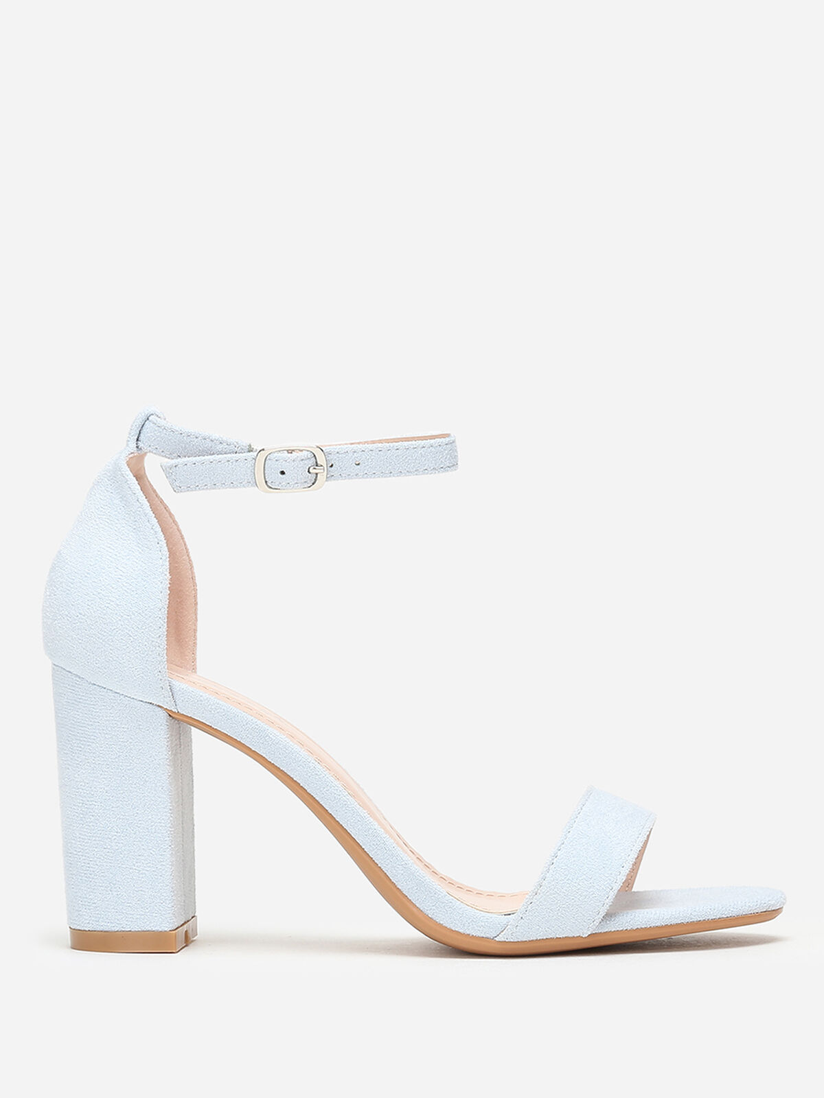 Sandales à brides et talon carré- Bleu clair