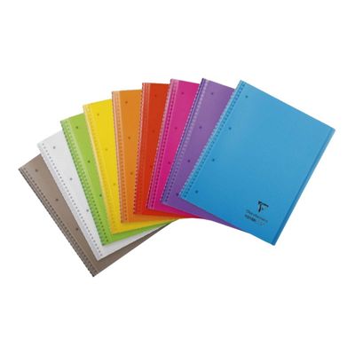Clairefontaine Koverbook - Cahier à spirale polypro A4+ (22,5 x 29,7 cm) - 160 pages - grands carreaux (Seyes) - disponible dans différentes couleurs