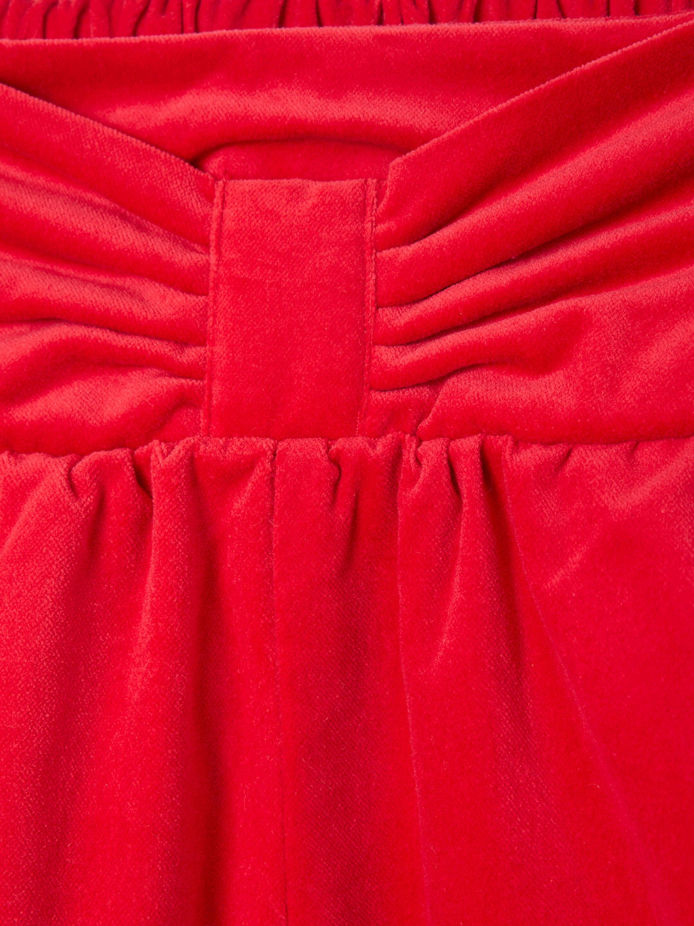 Vertbaudet Mädchen Samtshorts mit Schleife vorn rot