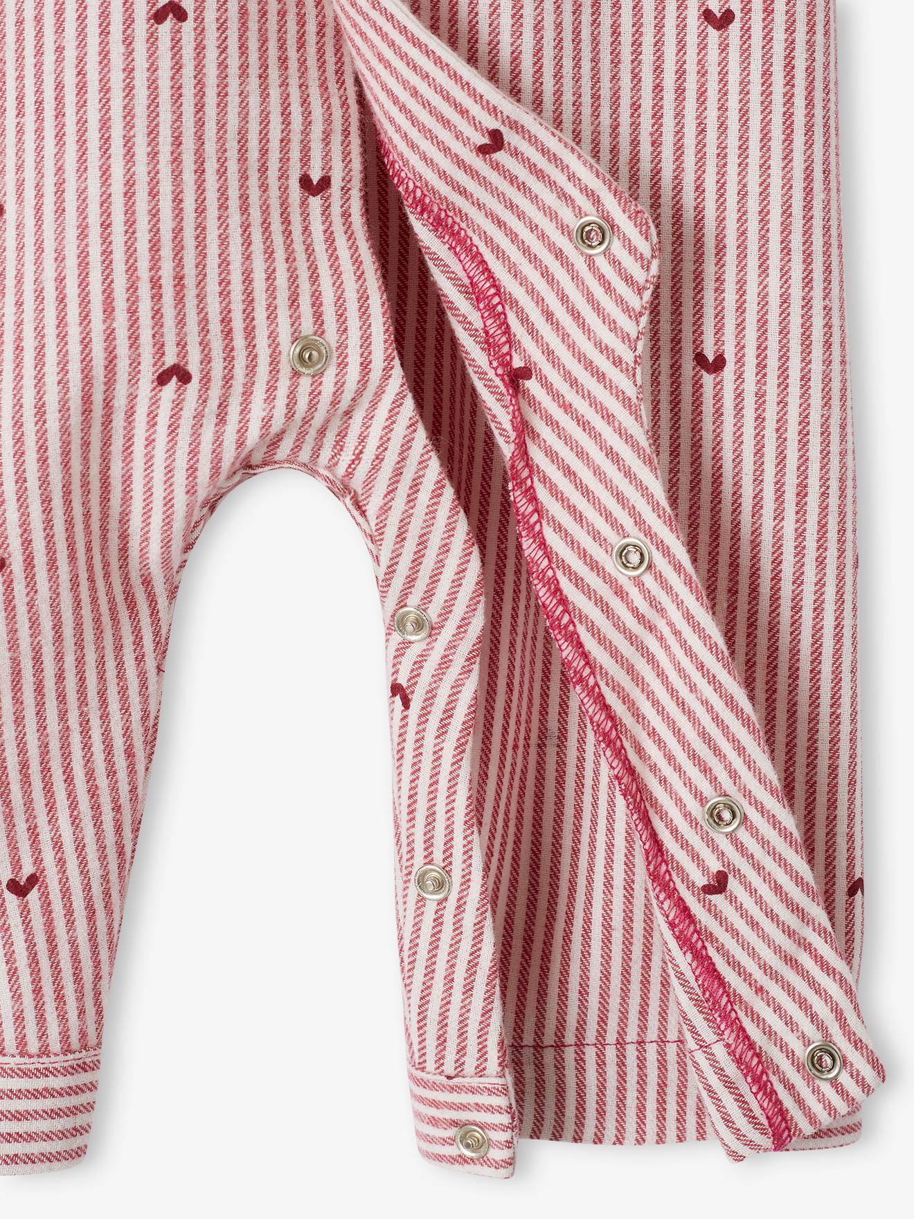 Macacão de algodão com abertura frontal, para bebê menina, rosa antigo