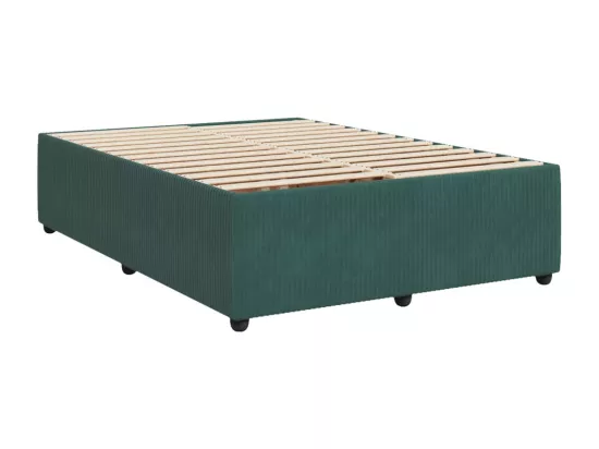 Sommier à lattes de lit et matelas Vert foncé 140x190cm Velours