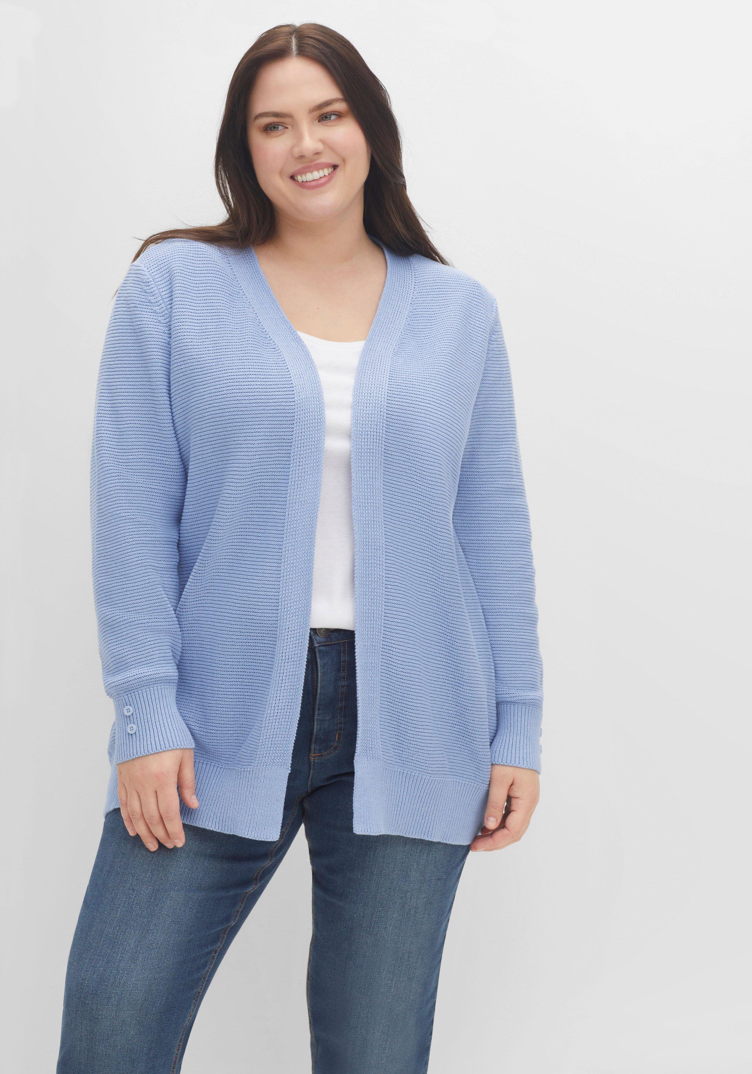 Strickjacke im Linksstrick, offene Form