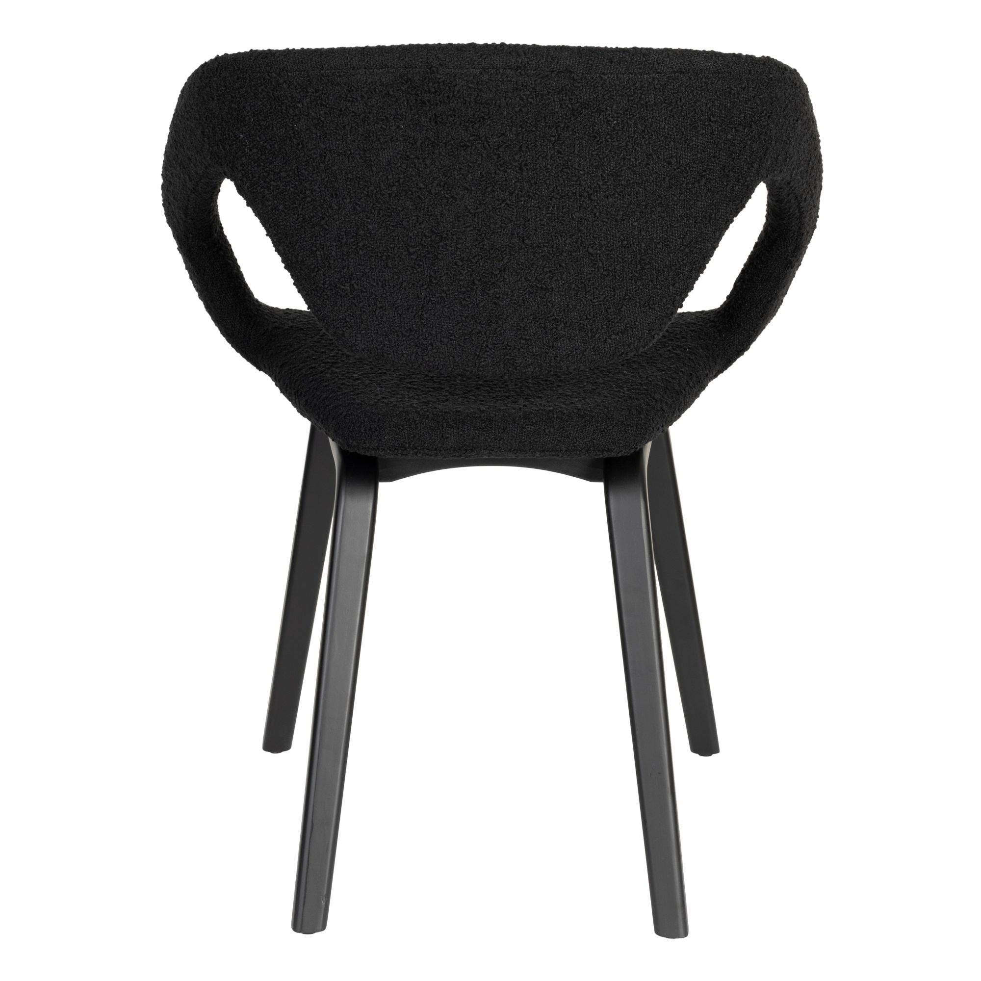 Eetkamerstoel Flexback Boucle zwart - set van 2