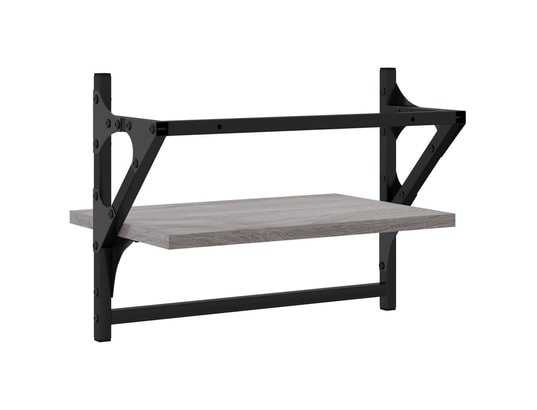 VIDAXL - Etagère murale étagères murales avec barres 2 pcs sonoma gris 40x25x30 cm