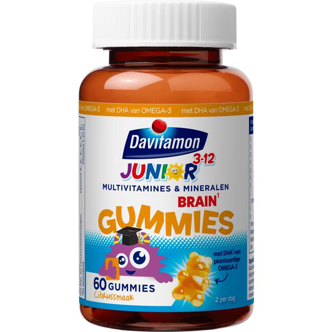 Davitamon Nulti+omega 3 Junior Mulivitamines 60 stuks
