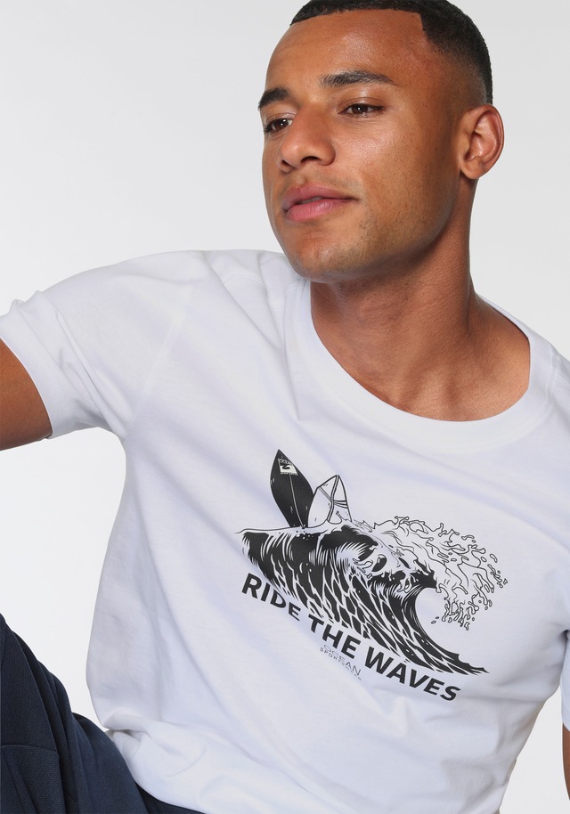 Ocean Sportswear T-Shirt , kurzärmelig,  schmal geschnitten,  mit Logodruck,  aus Single Jersey