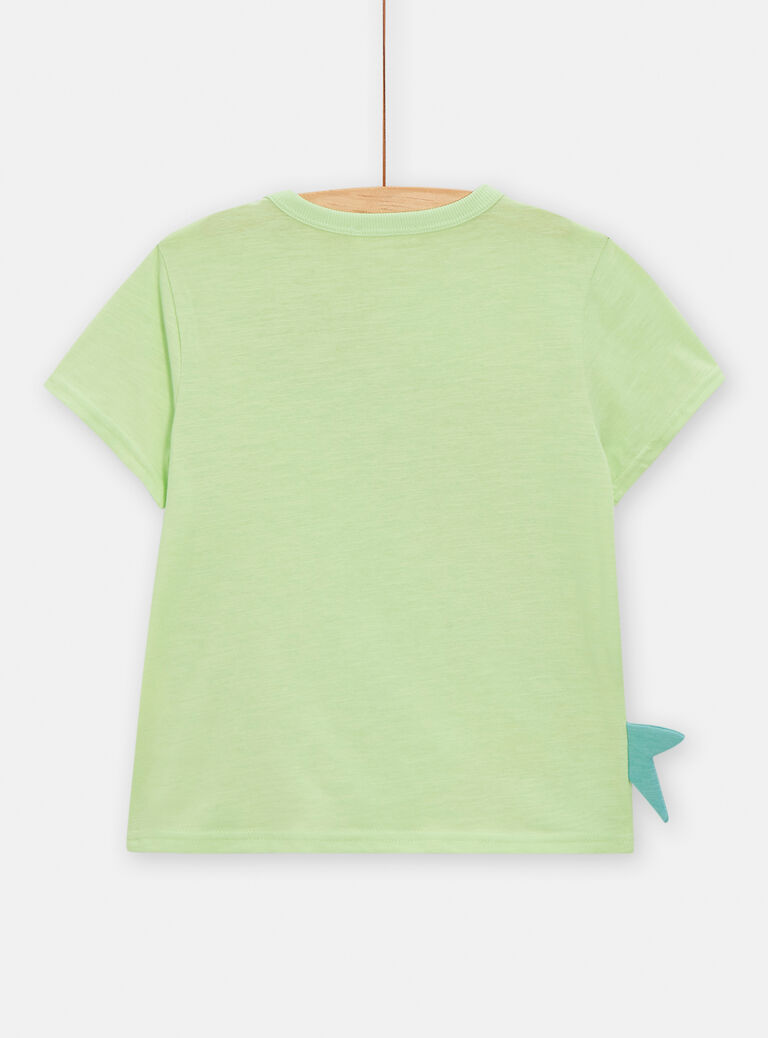 T-shirt vert animation requin pour garçon
