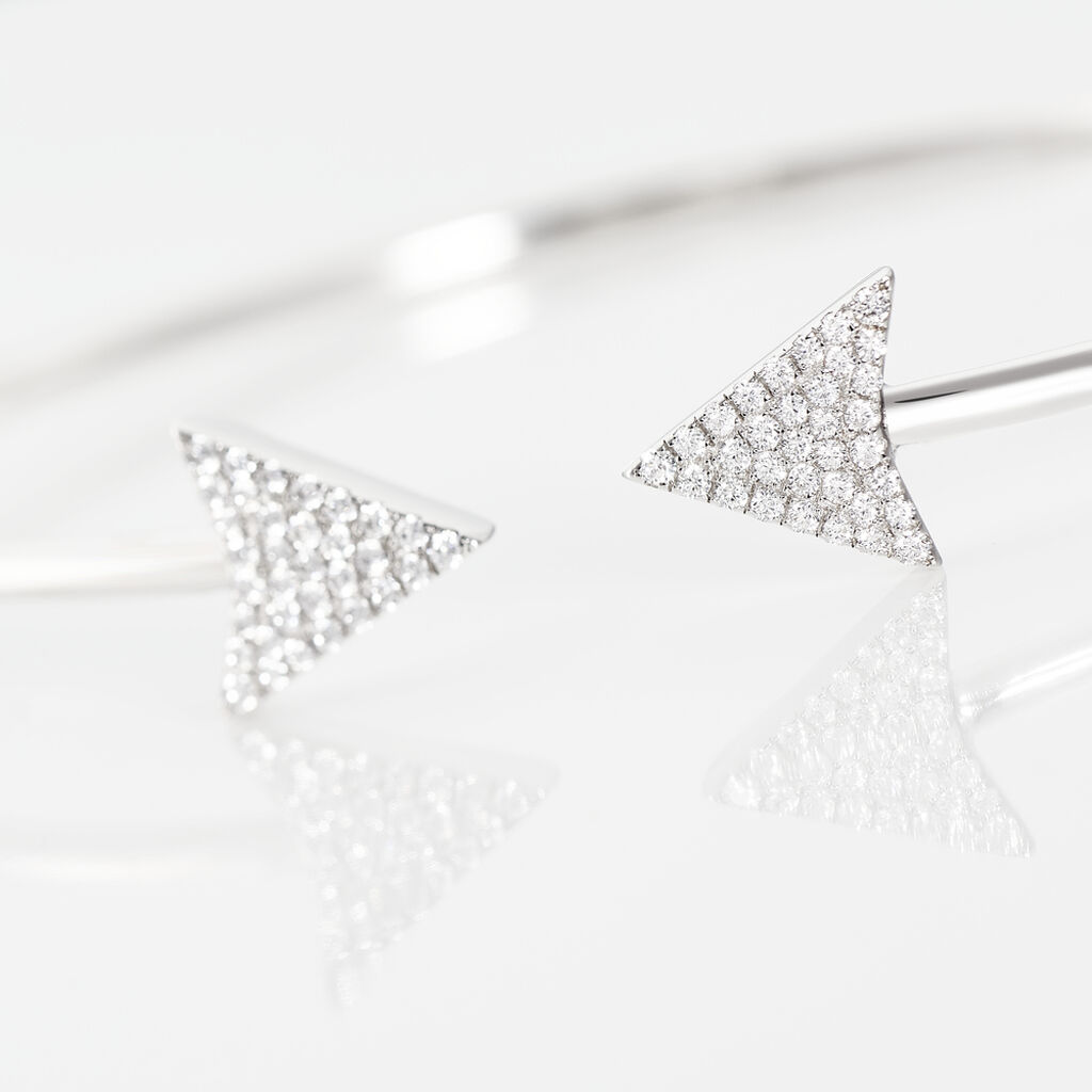 Bracelet Jonc Deva Argent Blanc Oxyde De Zirconium