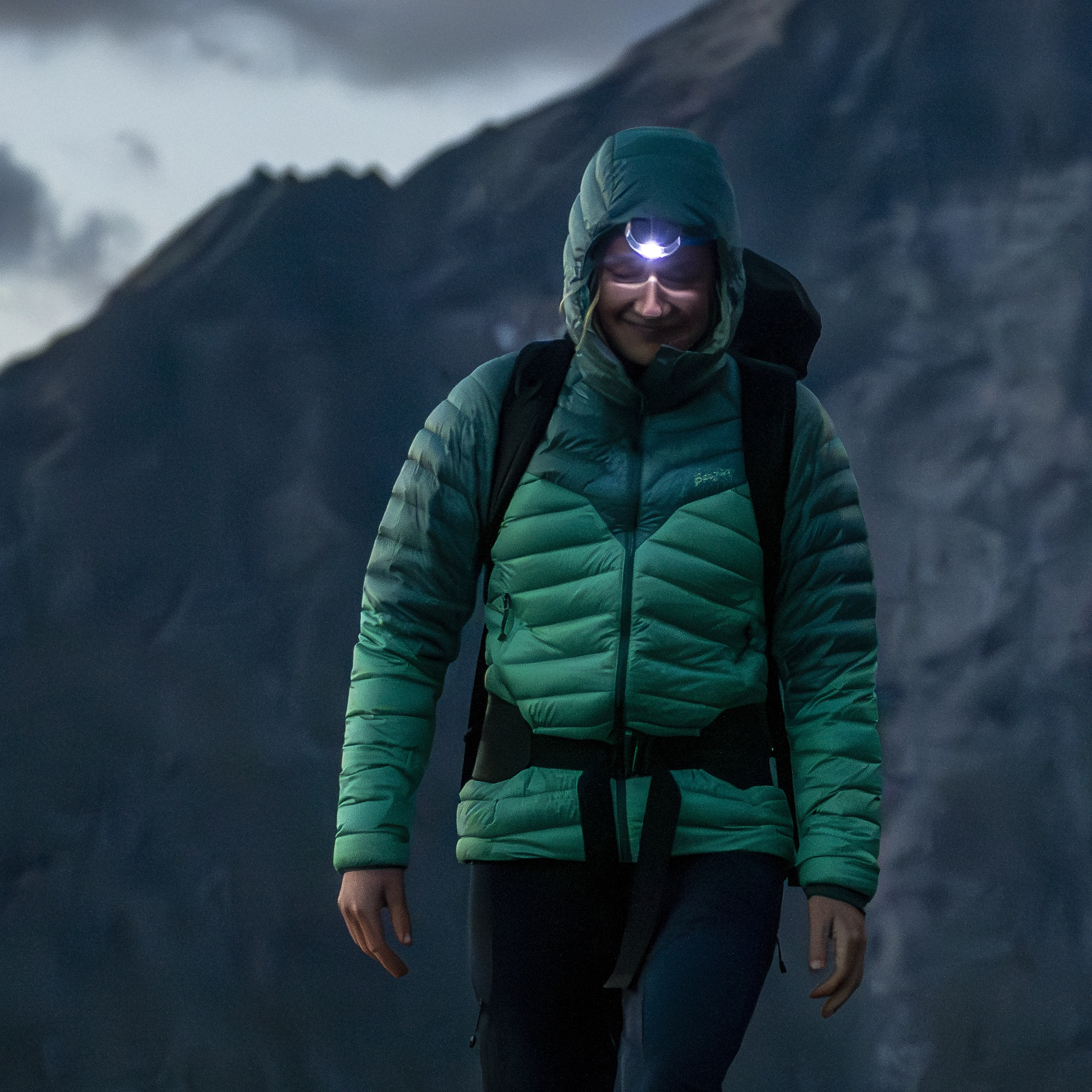 Tind Light Down Jacket Hood Women Light Malachite Green / Malachite Green
