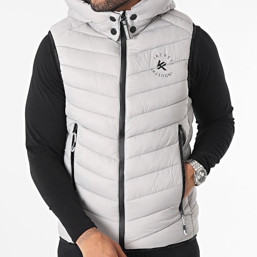 Doudoune Capuche Sans Manches Gris