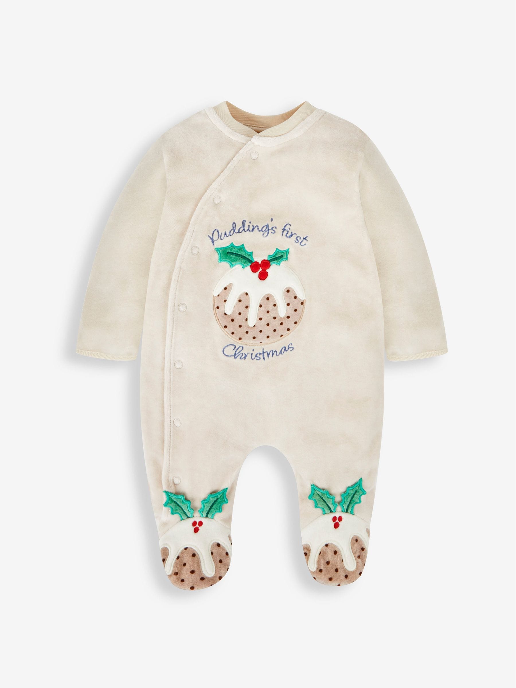 JoJo Maman Bébé All-in-one met Kerstmis Pudding Applicatie