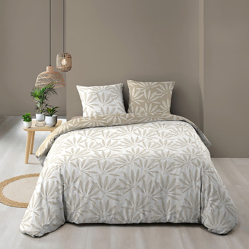 Parure housse de couette MALIA coton 57 fils 240x260cm