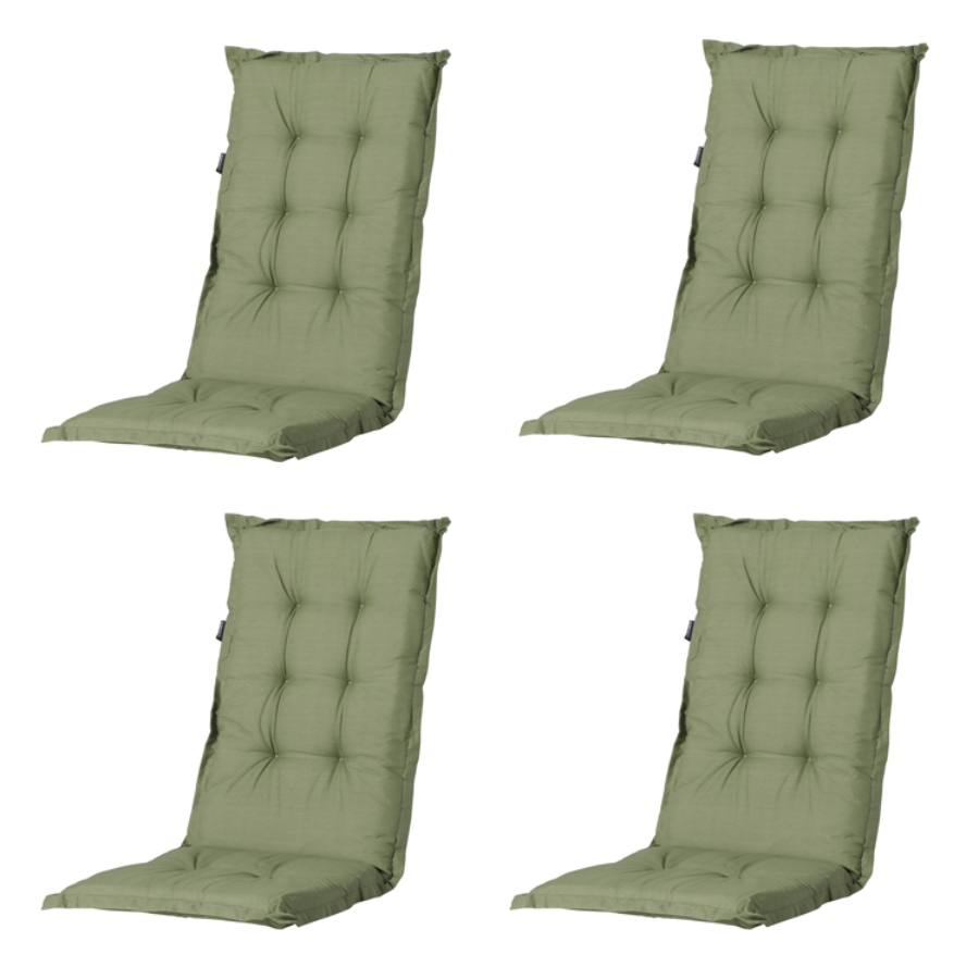 Madison Basic green Tuinstoelkussen - Set van 4