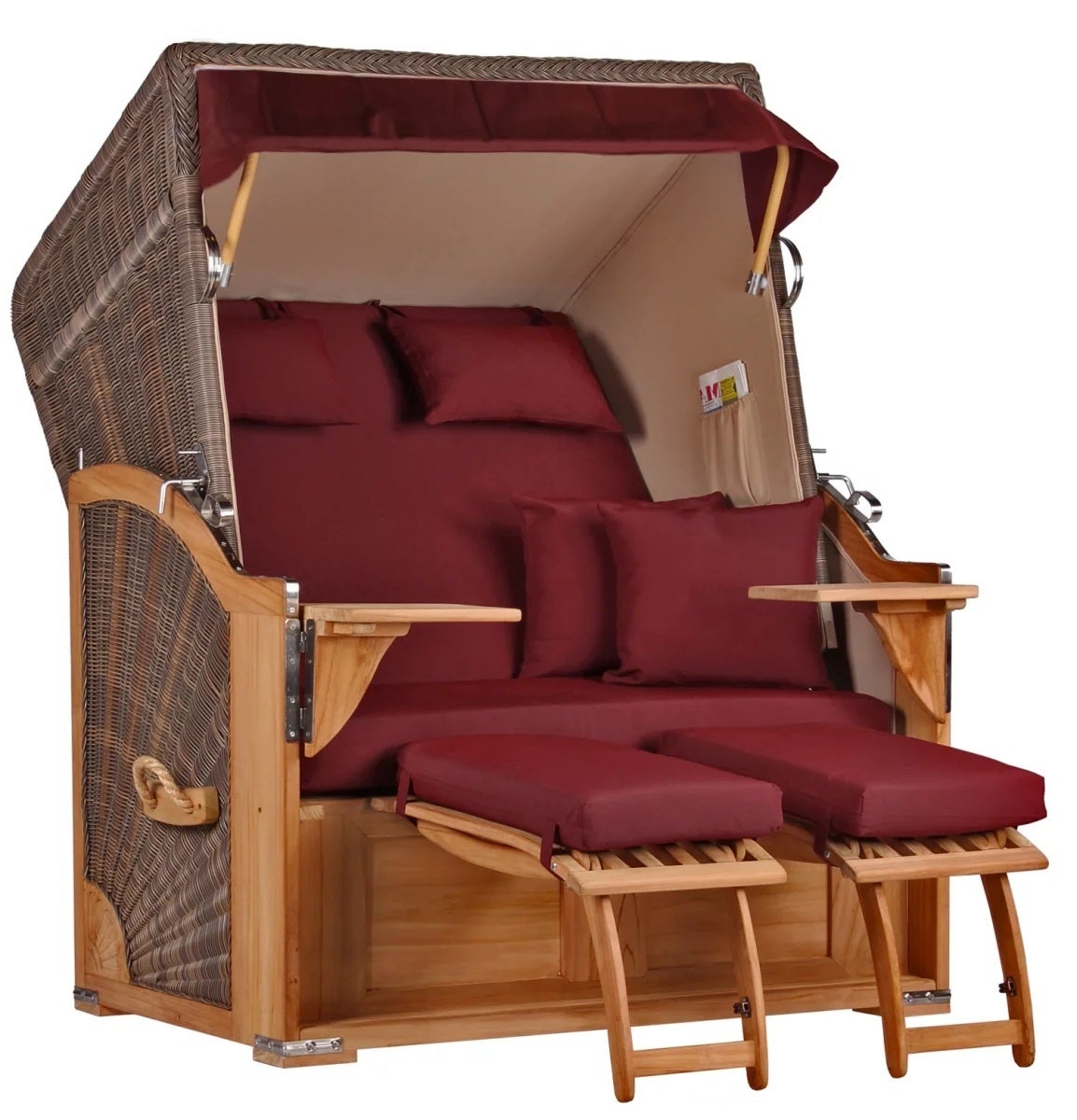 Strandstoel Nordstrand Teak PE grijs Design 550