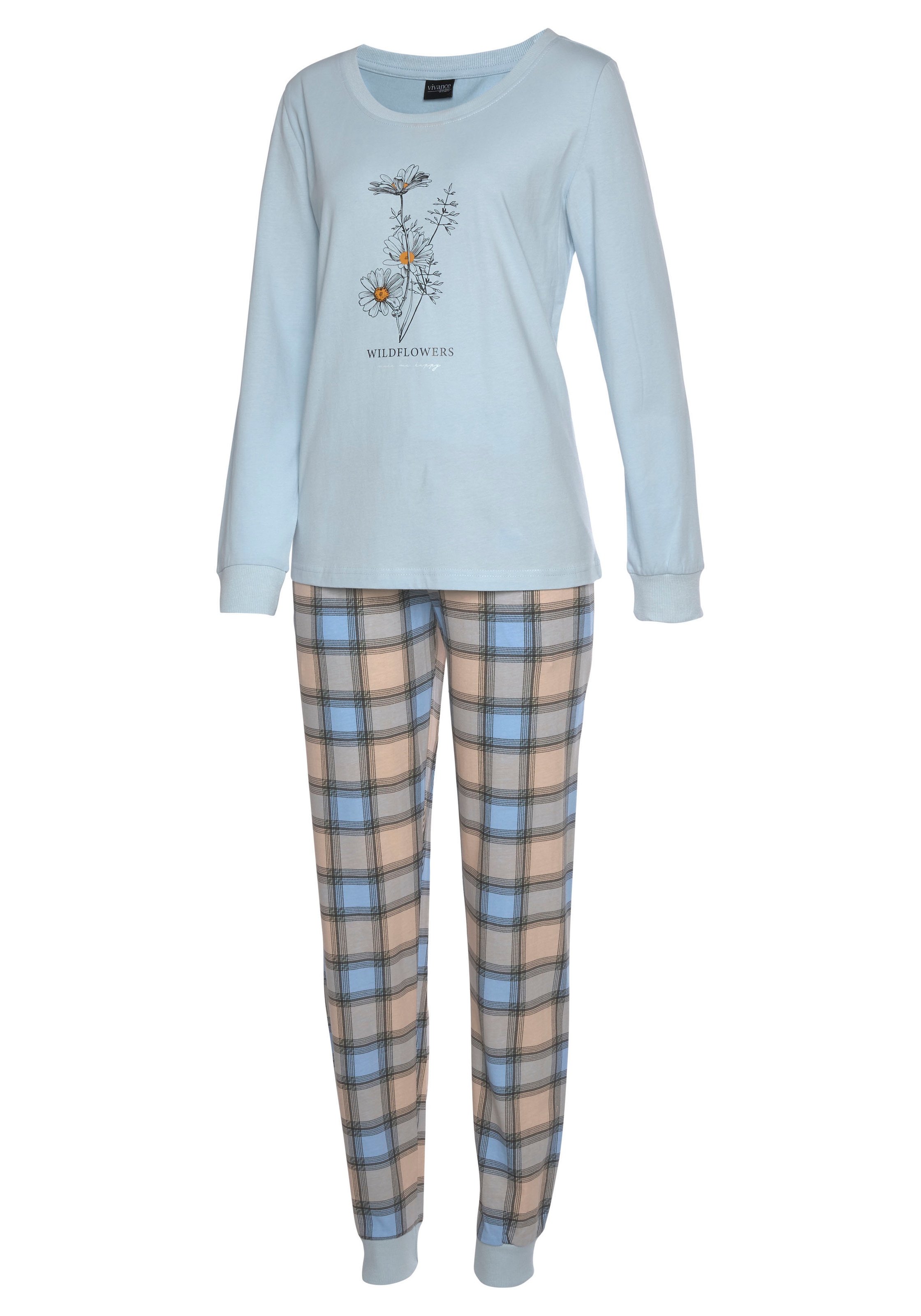 Vivance Dreams Pyjama, 4 Stk. mit Frontdruck