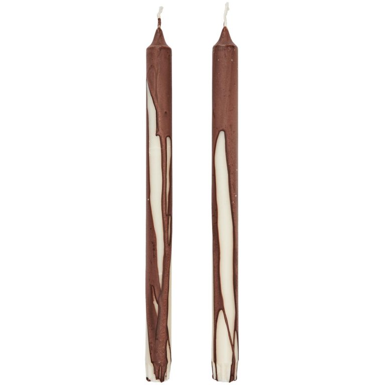 Ferm Living Dryp kaarsen set van 2 Dark Chocolate