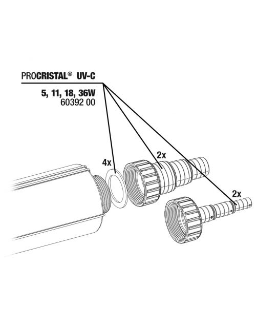 Jbl Procristal Uv-C Slangaansluiting - Uv-filters - 1 set