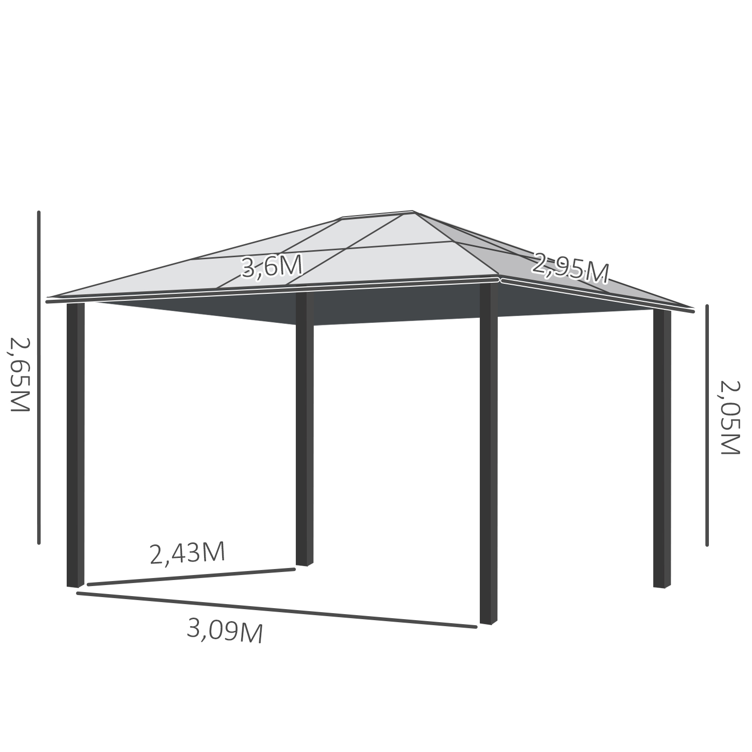 Gazebo Outsunny marrom/creme com mosquiteiro para jardim