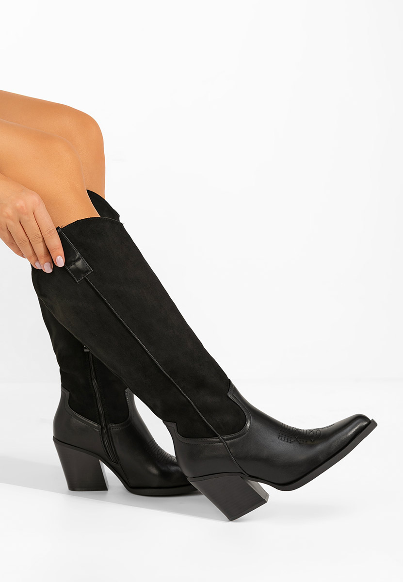 Bottes à talon carré noires Ulvera